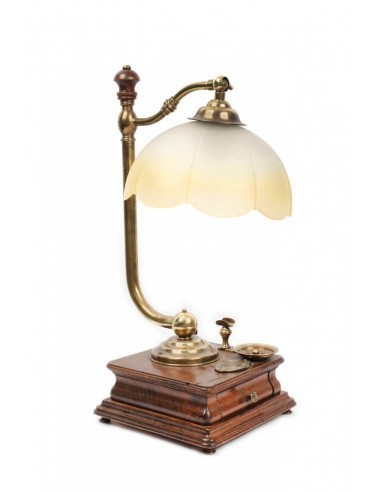 LAMPĂ DE BIROU CU ABAT-JOUR DIN STICLĂ