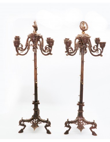 Pereche de sfeșnice de podea cu șase...